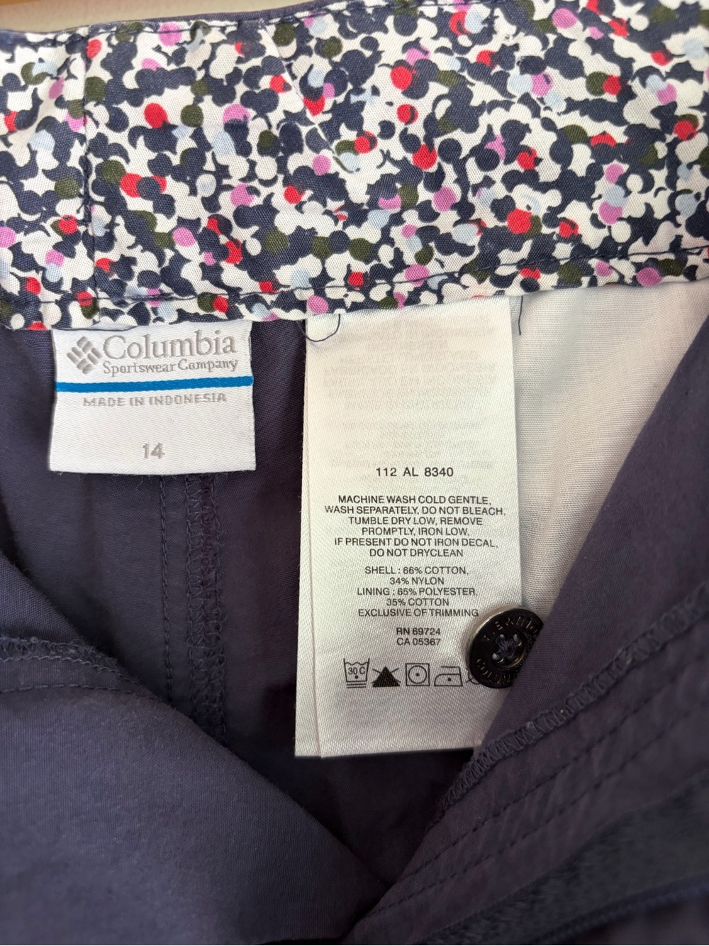 Columbia Women's Navy Blue Cropped Roll Cuff Pants Size 14 - Picture 9 of 9